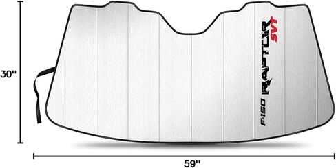 iPick Image for Ford F-150 Raptor SVT Universal Fit Enforced Stand-Up Auto Windshield Sun Shade at Jumbo Size 59"x 30" in Saudi Arabia