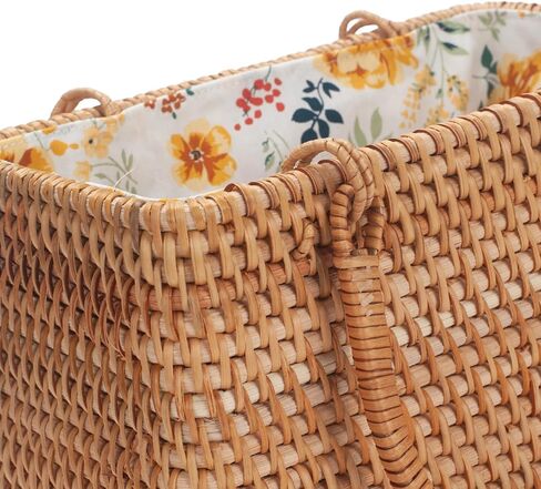 حقيبة يد من الروطان للنساء، حقيبة يد منسوجة يدويًا بمقبض علوي، وحقيبة صيفية ومحفظة للسفر والعطلات والزفاف (بطانة من زهرة رنين الرياح) in Kuwait