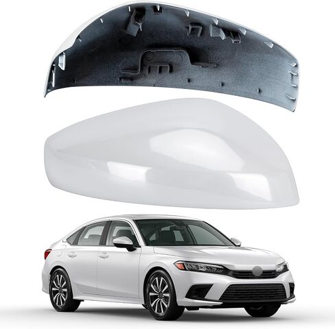 Passenger Side Mirror Cover Replacement for Honda Civic 2022-2024, Civic Si Sedan 2022-2025, Type R Hatchback 2023-2025 - Right Side Mirror Covers, Rear View Mirrors Cap Without Lamp, White in Saudi Arabia