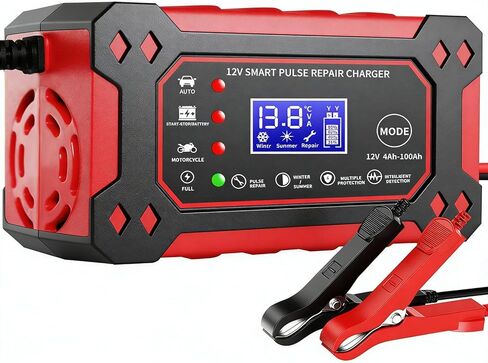 10-Amp LiFePO4 Battery Charger, 12V 24V Automatic Smart Battery Charger, Car Trickle Charger, Maintainer/Pulse Repair Charger for Automotive Motorcycle Lawn Mower Boat Lead-Acid AGM LiFePO4 Batteries in Saudi Arabia