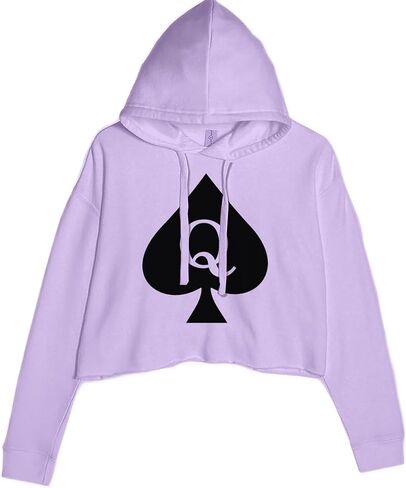 Queen Of Spades QOS Hotwife Cuckold Cropped Fleece Hoodie, Soft & Cozy, Trendy Fit in Saudi Arabia
