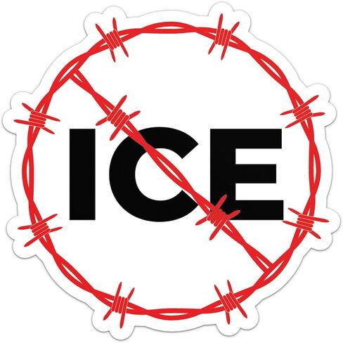 Anti Ice Protest Sticker - Waterproof Vinyl Decal for Car Bumper, Laptop, Water Bottle, Bookcase, Phone Cases, Wall, and Window, Size - 3'' Longer Side in Saudi Arabia
