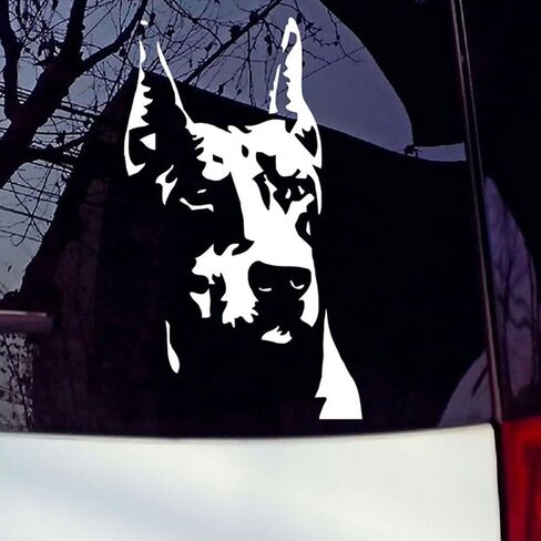 ملصق دوبيرمان للكلاب الأليفة ملصق مضحك لمصد نافذة السيارة والشاحنة باللون الأبيض in Kuwait