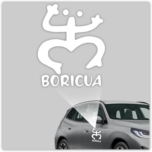 (قطعتان) ملصق بوريكوا كوكي بورتوريكو تاينو رمز ممتص الصدمات بالأشعة فوق البنفسجية DTF ملصق تراثي قبلي بورتوريكو فخر للسيارة والكمبيوتر المحمول وزجاجة مياه لتزيين الحائط 5 بوصات (أبيض) in Kuwait