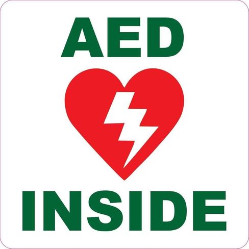 StickerTalk AED Inside Vinyl Sticker, 5 inches by 5 inches in Saudi Arabia