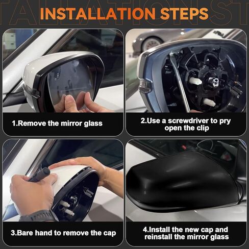 Side Mirror Cover Caps Compatible with Ford Fusion 2013-2022 Glossy Black，Door Mirror Cover Cap Replacement Pair With Turn Signal, DS7Z-17D742-AAPTM，DS7Z-17D743-AAPTM in Kuwait