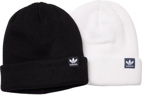 adidas Women's Trefoil Beanie - 2-Pack (Black/White, OSFA) in Saudi Arabia