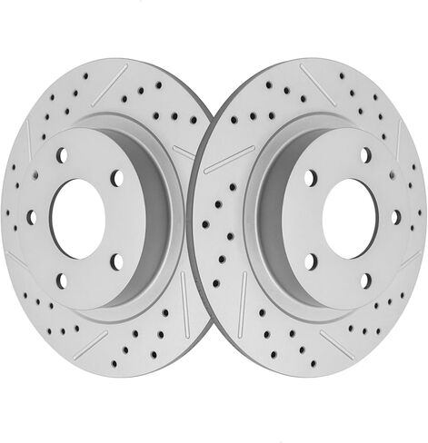 Rear Drilled Slotted Brake Disc Rotors Fit for Mazda 6 2014 2015 2016 2017 2018 2019 2020 2021, Replacement 10.94inch(278mm) Rotor in Kuwait