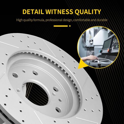 Front Drilled & Slotted Disc Brake Rotors for Mercedes-Benz CLA250 2014 2015 2016 2017 2018 2019 in Kuwait