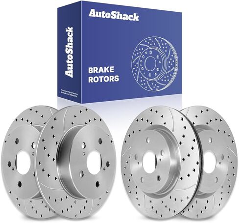 AutoShack Front Vented & Rear Solid Coated Brake Rotors 4-PC Set Replacement for 2018-2024 Toyota Camry 2019-2024 Toyota RAV4 2019-2024 Lexus ES350 2019-2024 Lexus UX250h ArmorStop in Saudi Arabia