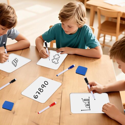 12 Sets Small White Board Small Dry Erase Board, 5"x7" Double Sided Mini Whiteboard with Dry Erase Markers & Erasers for School Home Office, Classroom Must Haves Students Teacher Supplies in Kuwait