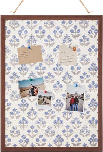Leinuosen 17 x 23 Cork Board for Walls Decorative Cork Boards Green Gingham Home Decor Small Linen Bulletin Board Framed with Pins for Home Room School Office Decor in Saudi Arabia