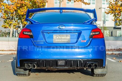 Replacement For 2015-2021 Subaru WRX STi | JDM Performance Style Rear Bumper Lower Fin Diffuser (ABS Plastic - Painted Glossy Black) in Kuwait