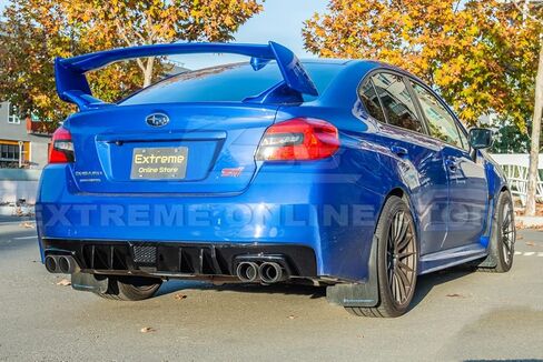 Replacement For 2015-2021 Subaru WRX STi | JDM Performance Style Rear Bumper Lower Fin Diffuser (ABS Plastic - Painted Glossy Black) in Kuwait