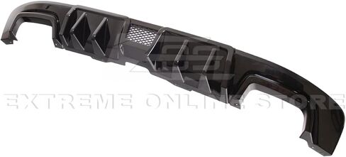 Replacement For 2015-2021 Subaru WRX STi | JDM Performance Style Rear Bumper Lower Fin Diffuser (ABS Plastic - Painted Glossy Black) in Kuwait