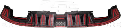 Replacement For 2015-2021 Subaru WRX STi | JDM Performance Style Rear Bumper Lower Fin Diffuser (ABS Plastic - Painted Glossy Black) in Kuwait