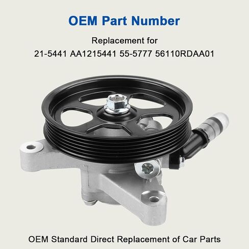 Power Steering Pump with Pulley Compatible with Acura TL 3.2L 3.5L V6 2004-2008, Honda Pilot 3.5L V6 2005-2008 Replacement for 21-5441 AA1215441 55-5777 56110RDAA01 in Kuwait