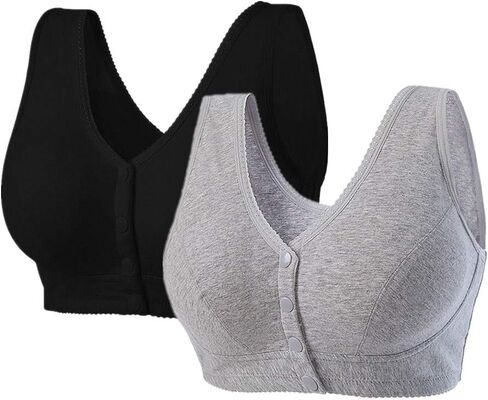 Women Full-Freedom Pure Cottn Easy Front Closure Bra, Perfect Wireless Cozy Sleep Bras with Removable Padded Pack of 3 in Kuwait