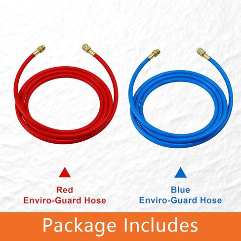 مجموعة خرطوم حماية البيئة 9FT 34722 لخراطيم Robinair Hvac، مجموعة خرطوم حماية Enviro باللون الأحمر والأزرق R-134a لآلات Robinair 34788، 34288، 34134Z RRR، ضغط عمل 740 رطل لكل بوصة مربعة / ضغط انفجار 3700 رطل لكل بوصة مربعة in Kuwait