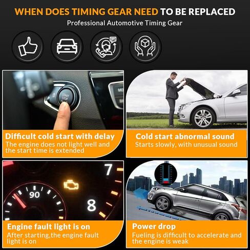 Intake & Exhaust Camshaft VVT Sprocket & Bolts Compatible with Chevy Aveo Aveo5 Cruze Sonic 2010-2017 1.6L 1.8L Replaces# 55567048 55568386 in Kuwait