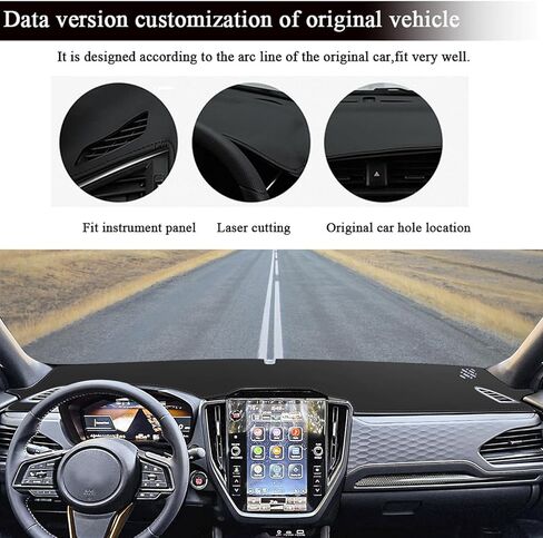 Rifoda Dash Cover Mat Fit for Subaru Forester 2025 2026 Leather Material Anti-Skid Center Console Dashboard UV Rays Protector No Glare Sunshade Cover pad Red Stitching in Saudi Arabia