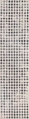 Rugshop Geometric Distressed Abstract Washable Non Slip Runner Rug 2' x 10' Ivory in Saudi Arabia