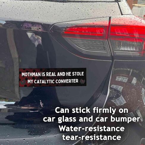 Mothman is Real and He Stole My Catalytic Converter ملصق ممتص للصدمات مضحك من الفينيل مقاوم للطقس ملصق ممتص للصدمات مضحك للسيارات والشاحنات in Saudi Arabia