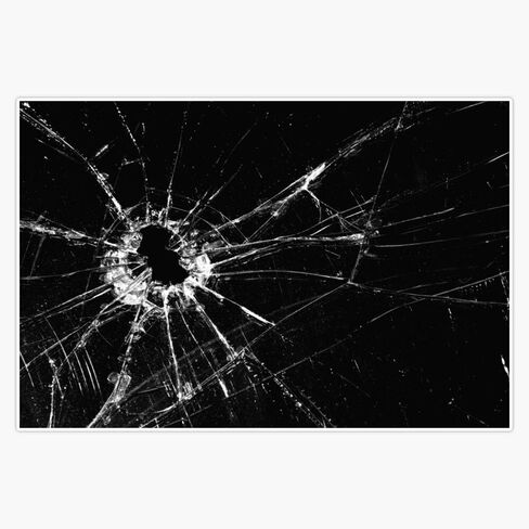 Broken Glass Print Vinyl Waterproof Sticker Decal Car Laptop Wall Window Bumper Sticker 5" in Kuwait