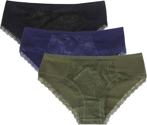 3-Piece Women's Cotton Underwear Red Cotton Briefs for Women Seamless Mid Waist Panties, Soft Comfortable for Everyday Wear in Saudi Arabia