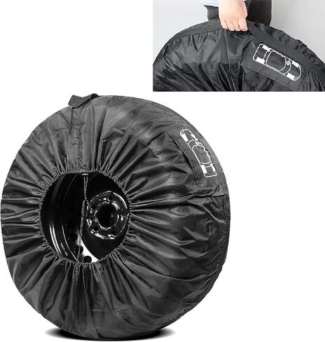 1 PC Car Tire Protector, Car Spare Tire Cover, Spare Tire Storage Bag, Universal for Most Cars (Black #31.49") in Kuwait