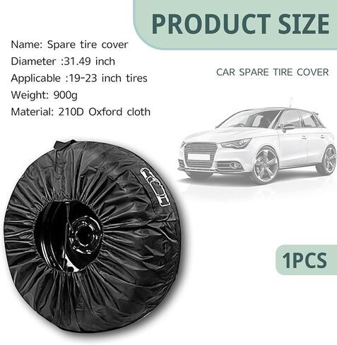 1 PC Car Tire Protector, Car Spare Tire Cover, Spare Tire Storage Bag, Universal for Most Cars (Black #31.49") in Kuwait