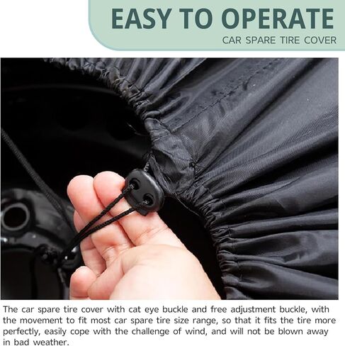 1 PC Car Tire Protector, Car Spare Tire Cover, Spare Tire Storage Bag, Universal for Most Cars (Black #31.49") in Kuwait