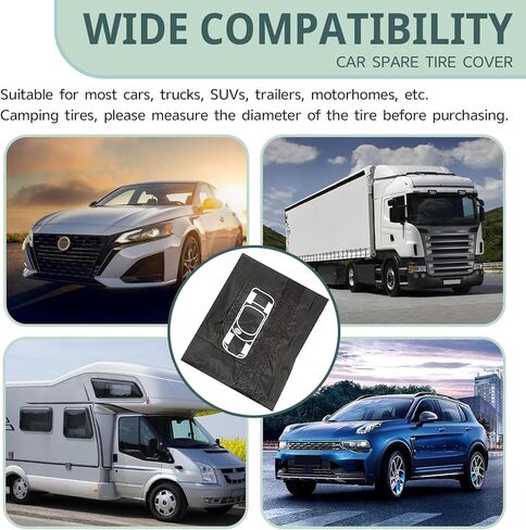 1 PC Car Tire Protector, Car Spare Tire Cover, Spare Tire Storage Bag, Universal for Most Cars (Black #31.49") in Kuwait