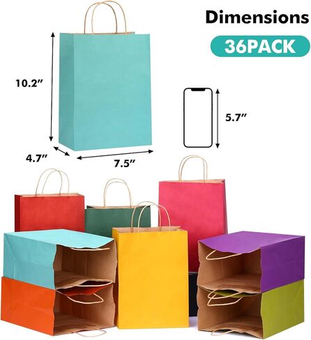30 قطعة من أكياس الهدايا الورقية مع 30 منديلًا، 6 ألوان للحفلات المفضلة مع مقابض، حقائب هدايا صغيرة لأعياد الميلاد، حفلات استقبال المولود الجديد، مستلزمات الحفلات والحرف اليدوية in Kuwait