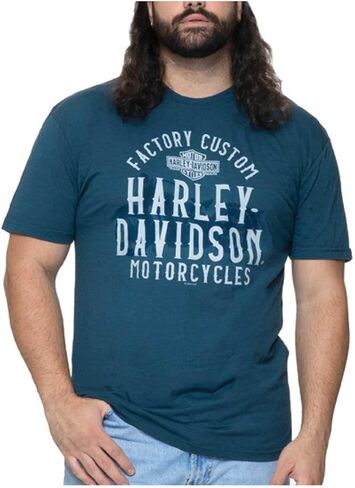 Harley-Davidson Men's Insights Short Sleeve Crew-Neck T-Shirt, Antique Harbor in Saudi Arabia