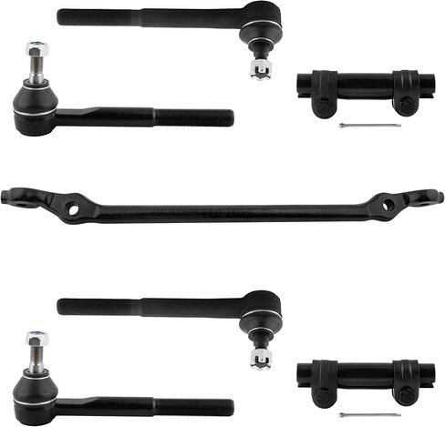 7pcs Steering Kit Inner & Outer Tie Rod Ends Adjusting Sleeves Center Drag Link For Chevrolet C1500 Suburban 1993-1999, C2500 1992-1999 For GMC Yukon 1995-1999 DS1406 ES2836 ES2837 ES2004 in Kuwait