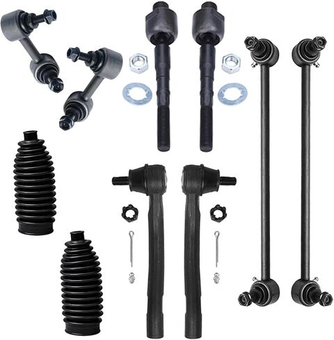 Detroit Axle - Front 10pc Suspension Kit for 12-15 Honda Civic, 13-19 Acura ILX, Outer Inner Tie Rod Ends Boots Front and Rear Sway Bars 2012 2013 2014 2015 Replacement in Saudi Arabia