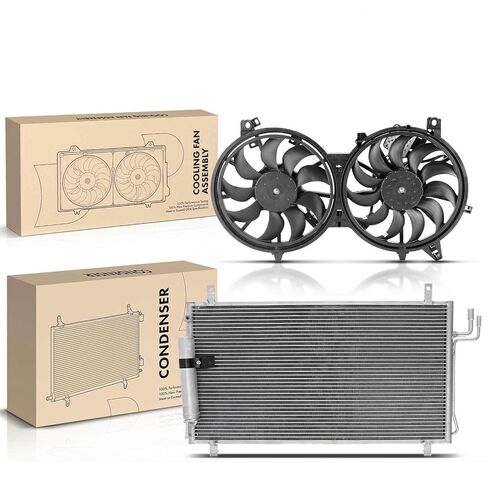 Replacement Parts for 2Pcs AC Condenser&Cooling Fan Assembly Kit for Infiniti G35 2007 V6 3.5L Coupe Mod-A58PP-100177 in Saudi Arabia