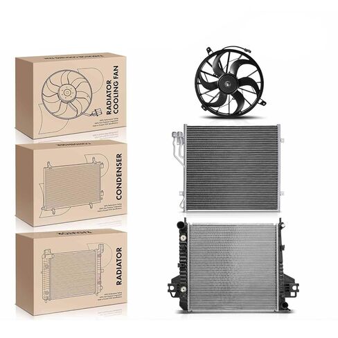 Replacement Parts for New Radiator&AC Condenser&Cooling Fan Kit for Jeep Liberty 2002 2003 3.7L Mod-A58PP-104207 in Saudi Arabia