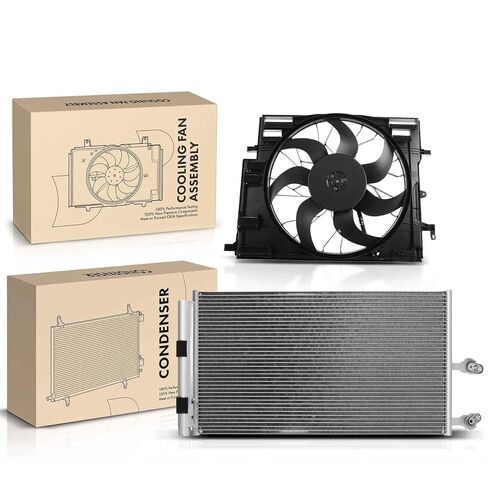 Replacement Parts for New AC Condenser&Single Cooling Fan Assembly Kit for Volvo XC60 2018 L4 2.0L Mod-A58PP-104366 in Saudi Arabia