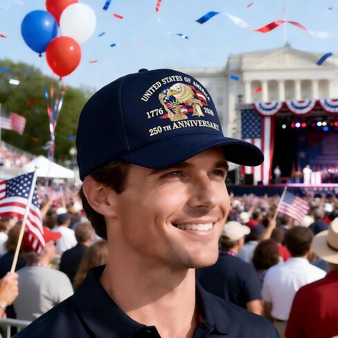 250th Anniversary USA Hat, Adjustable Embroidered Patriotic Retro Washed Baseball Caps in Saudi Arabia