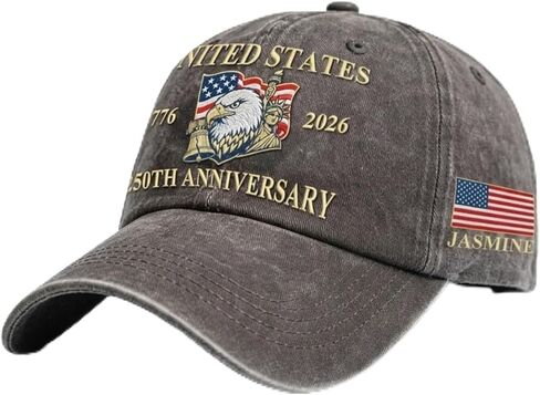 NAZENTI 250 Anniversary USA Cap, Personalized Patriotic Embroidered Baseball Cap with Name, Gifts for Men & Women in Saudi Arabia