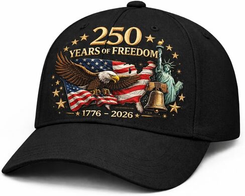 قبعة الذكرى السنوية الـ 250 للولايات المتحدة الأمريكية، قبعة علم النسر العتيقة المطبوعة 250 عامًا من الحرية الأمريكية، قبعة بيسبول للبالغين in Kuwait