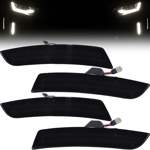 LED Side Marker Lights for 2016-2024 Chevy Camaro SS LS LT ZL1 LT1 Smoked Lens Front Rear LED Sidemarker Driving Singal Lamps 23169181 20896549 in Kuwait