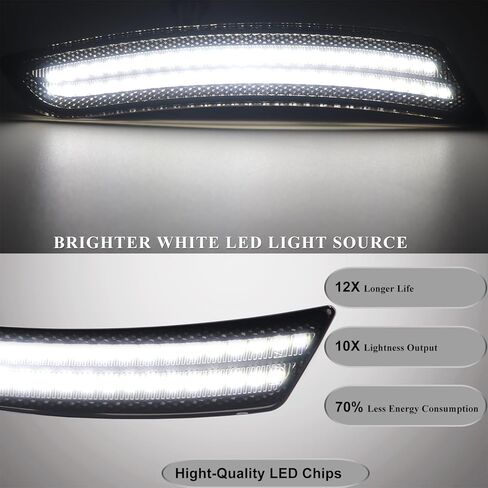 LED Side Marker Lights for 2016-2024 Chevy Camaro SS LS LT ZL1 LT1 Smoked Lens Front Rear LED Sidemarker Driving Singal Lamps 23169181 20896549 in Kuwait