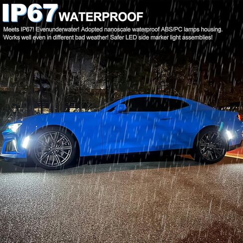 LED Side Marker Lights for 2016-2024 Chevy Camaro SS LS LT ZL1 LT1 Smoked Lens Front Rear LED Sidemarker Driving Singal Lamps 23169181 20896549 in Kuwait