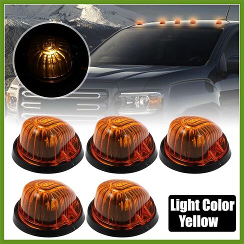 5pcs Top Cab Marker Light Roof Running Lamps Yollew Covers Lens Yellow LED Light for Chevrolet C30 C20 K30 K20 1977-1986 for GMC C1500 1979-1984 1986 Vehicle Components in Saudi Arabia