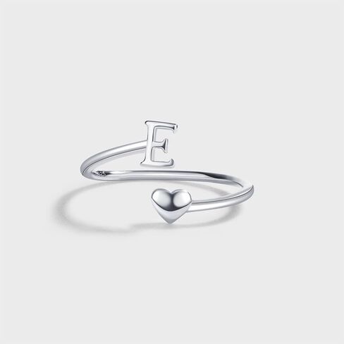 1pc Silver Love A-Z letter ring For Women Fine Jewelry Gift for Mom in Saudi Arabia