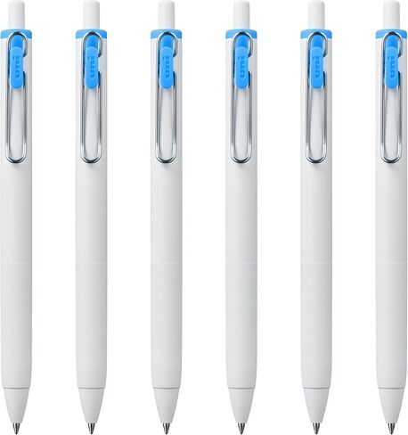 uniball one Retractable Gel Pens, Medium Point (0.7mm),Black Barrel, Black Ink, 6 Pens in Saudi Arabia