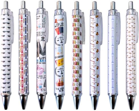 YJ PREMIUMS 8PC Teacher Pen | Cool Best Cute Fun Funny Pencil Teachers Pens for Teaching Marking Substitute Principal School Preschool Appreciation Pack Gifts Accessories Needs Gift in Bulk in Saudi Arabia